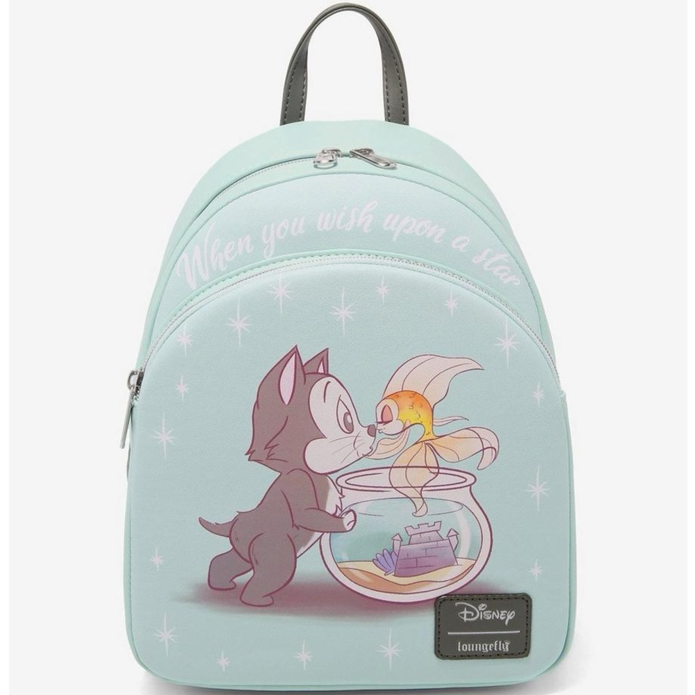 Loungefly Disney When You Wish Upon A Star with Figaro & Cleo Teal Mini Backpack